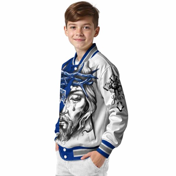 personalized memphis tigers jesus tears blue white jacket trendy