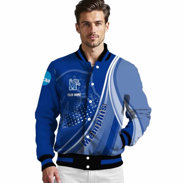 personalized memphis tigers wave patterns blue jacket high quality