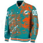 personalized miami dolphins fishing art aqua jacket best selling