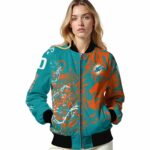 personalized miami dolphins fishing art aqua jacket best selling