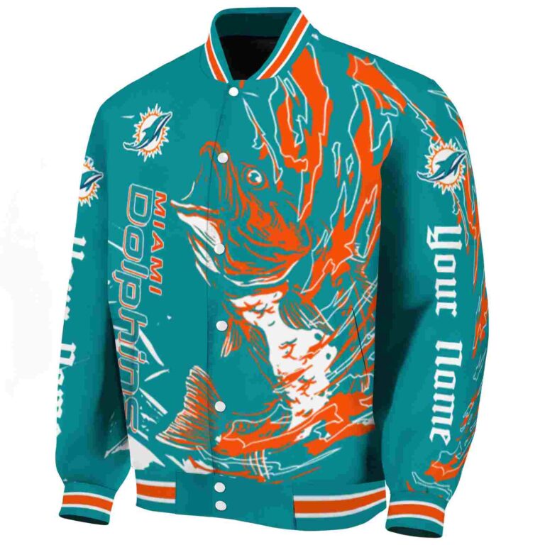 personalized miami dolphins fishing passion aqua white jacket best selling