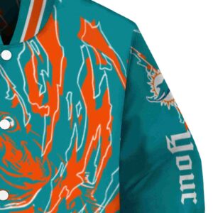 personalized miami dolphins fishing passion aqua white jacket premium grade