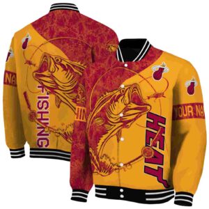 personalized miami heat fishing rod yellow jacket fashion forward