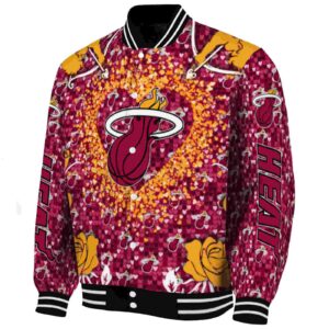 personalized miami heat heart explosion red jacket best selling