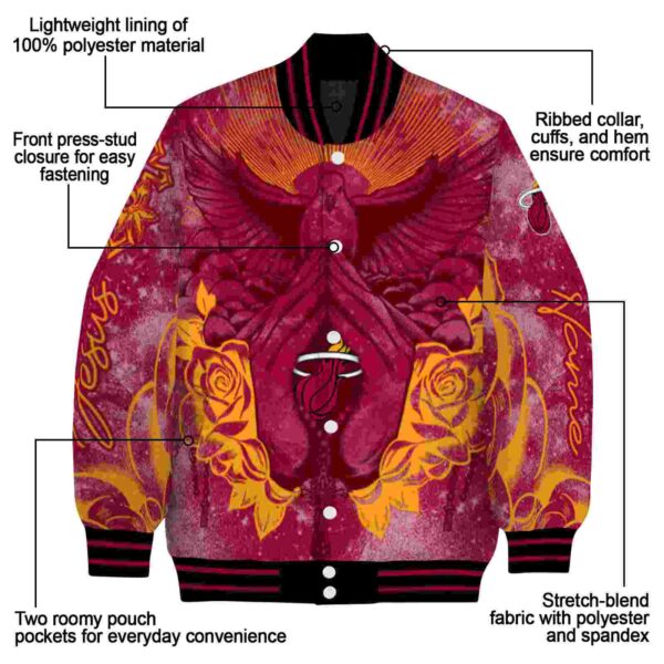 personalized miami heat praying hands red jacket new arrival