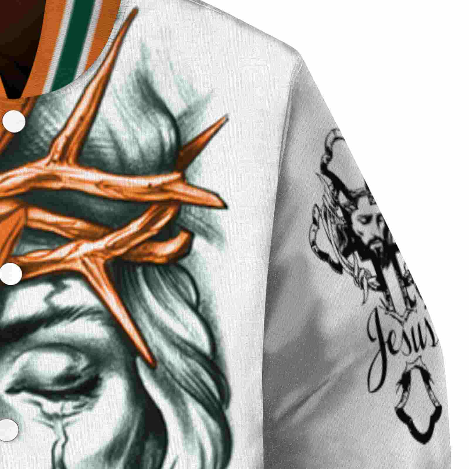 personalized miami hurricanes jesus tears orange white jacket premium grade personalized miami hurricanes jesus tears orange white jacket premium grade