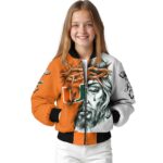 personalized miami hurricanes jesus tears orange white jacket best selling