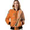 personalized miami hurricanes wave patterns orange jacket latest model