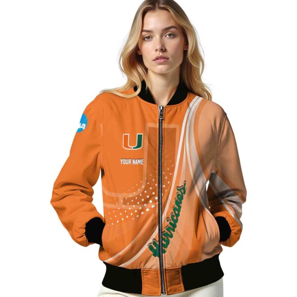 personalized miami hurricanes wave patterns orange jacket latest model