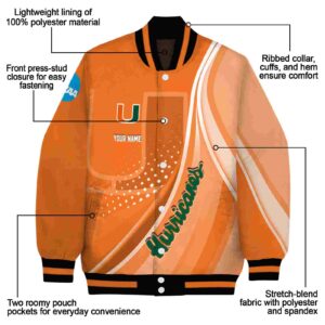 personalized miami hurricanes wave patterns orange jacket new arrival