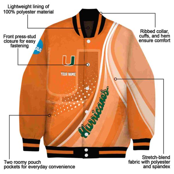personalized miami hurricanes wave patterns orange jacket new arrival