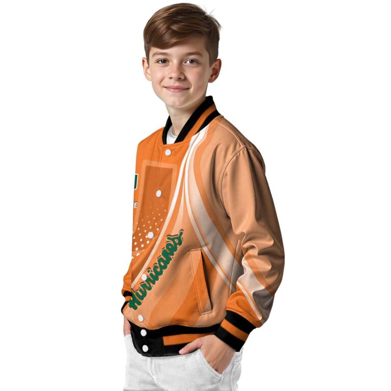 personalized miami hurricanes wave patterns orange jacket trendy