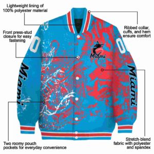 personalized miami marlins fishing art blue jacket new arrival