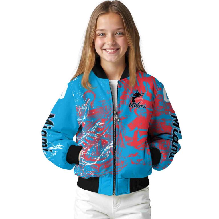 personalized miami marlins fishing art blue jacket top rated