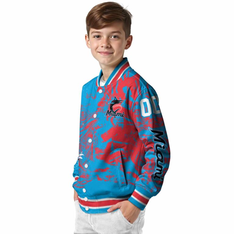 personalized miami marlins fishing art blue jacket trendy