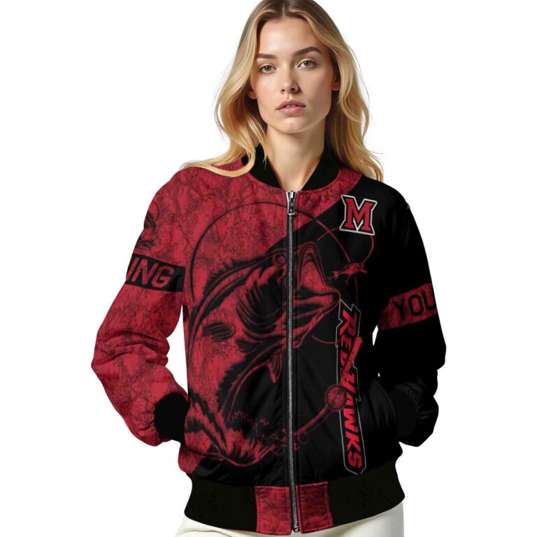 personalized miami redhawks fishing rod black jacket latest model