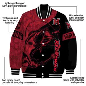 personalized miami redhawks fishing rod black jacket new arrival