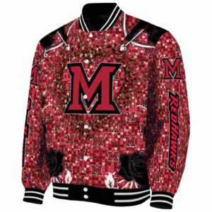 personalized miami redhawks heart explosion red jacket best selling