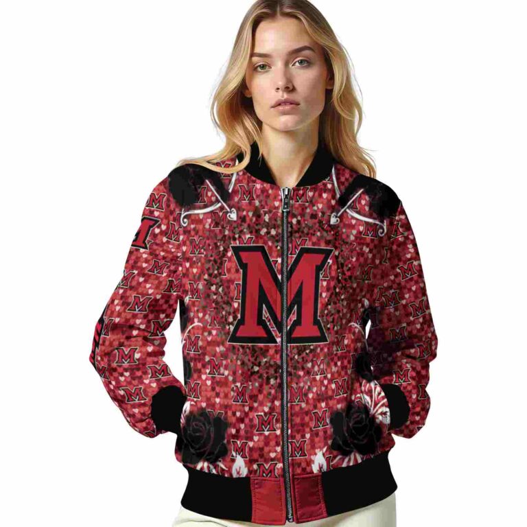 personalized miami redhawks heart explosion red jacket latest model