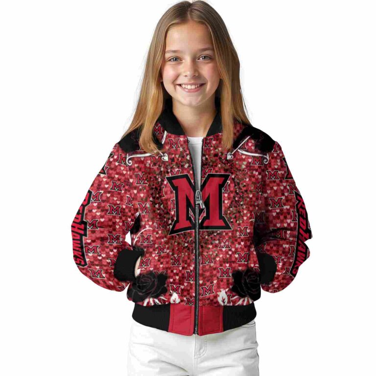 personalized miami redhawks heart explosion red jacket top rated