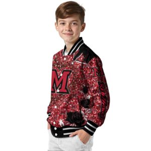 personalized miami redhawks heart explosion red jacket trendy