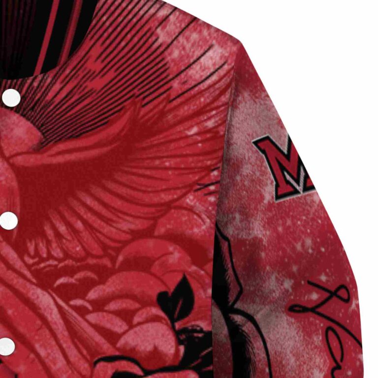 personalized miami redhawks praying hands red jacket premium grade