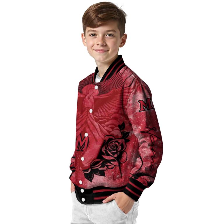 personalized miami redhawks praying hands red jacket trendy