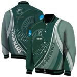 personalized michigan state spartans wave patterns green jacket best selling
