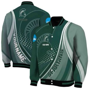 personalized michigan state spartans wave patterns green jacket fashion forward