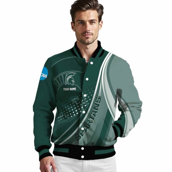 personalized michigan state spartans wave patterns green jacket high quality
