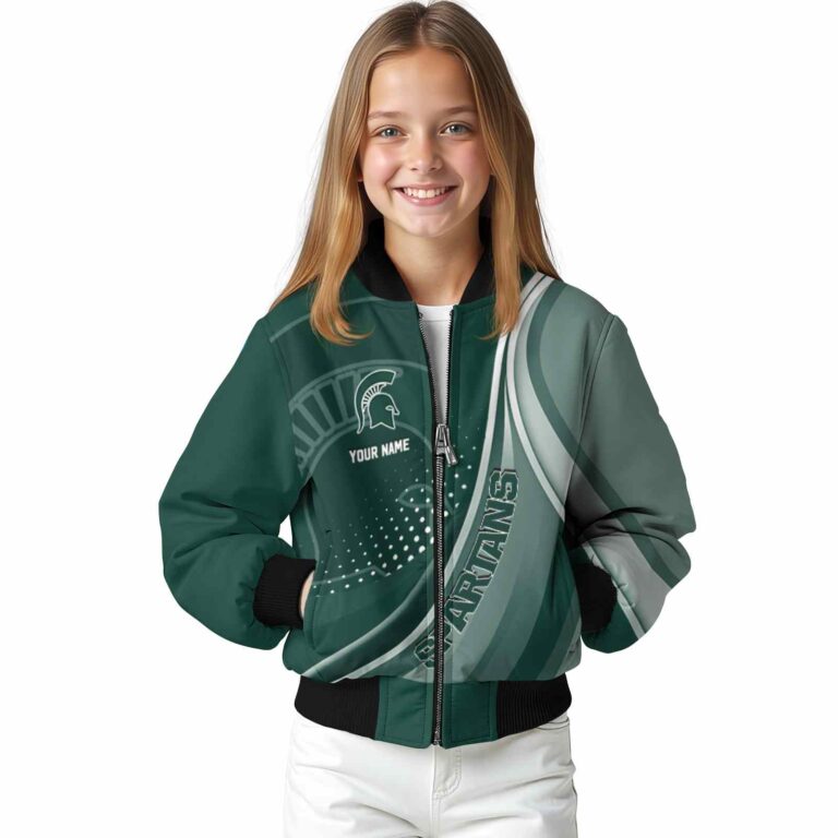personalized michigan state spartans wave patterns green jacket top rated
