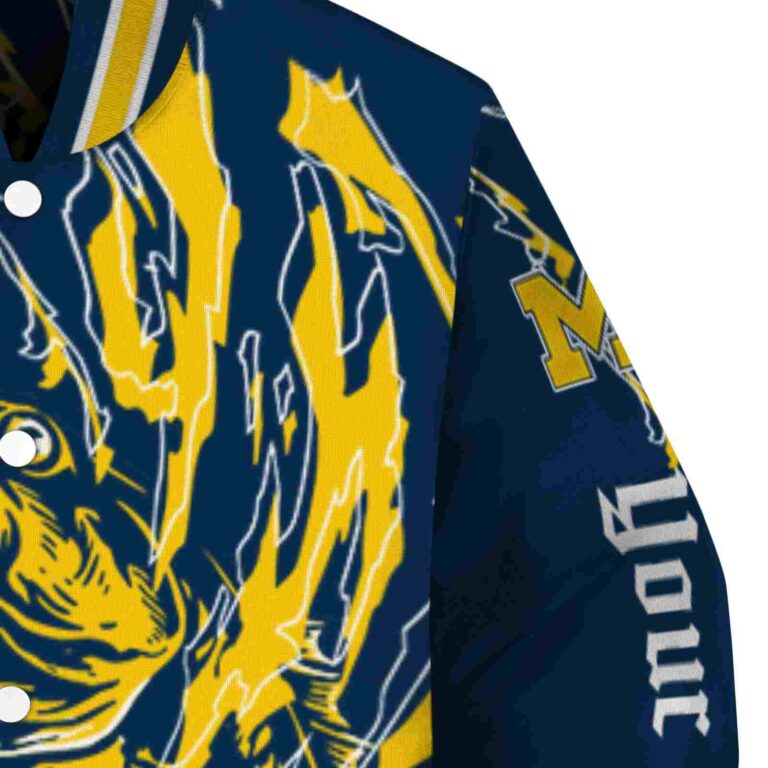 personalized michigan wolverines fishing passion blue white jacket premium grade