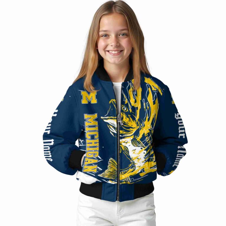 personalized michigan wolverines fishing passion blue white jacket top rated