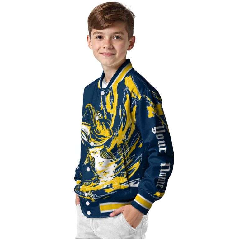 personalized michigan wolverines fishing passion blue white jacket trendy