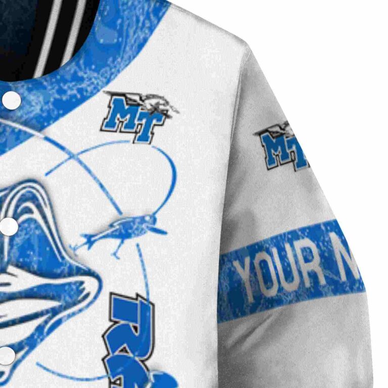 personalized middle tennessee blue raiders fishing rod white jacket premium grade