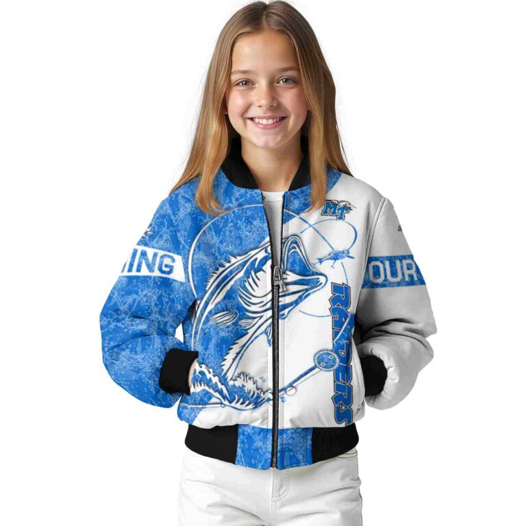 personalized middle tennessee blue raiders fishing rod white jacket top rated