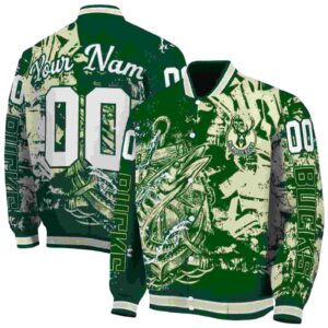 personalized milwaukee bucks fishing art green jacket fashion forward