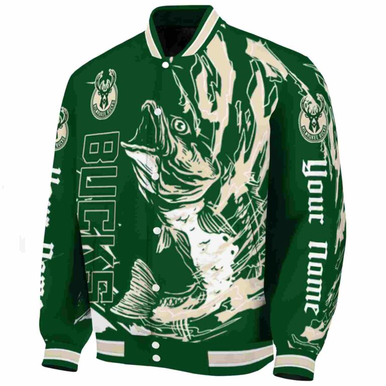 personalized milwaukee bucks fishing passion green white jacket best selling