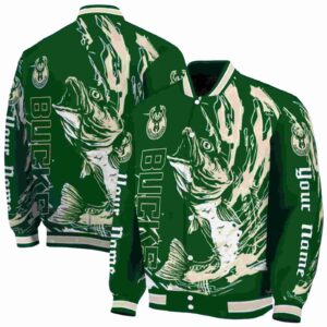 personalized milwaukee bucks fishing passion green white jacket fashion forward
