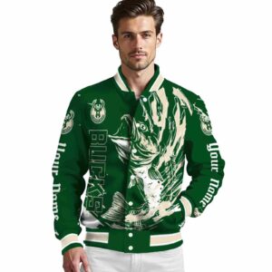 personalized milwaukee bucks fishing passion green white jacket high quality