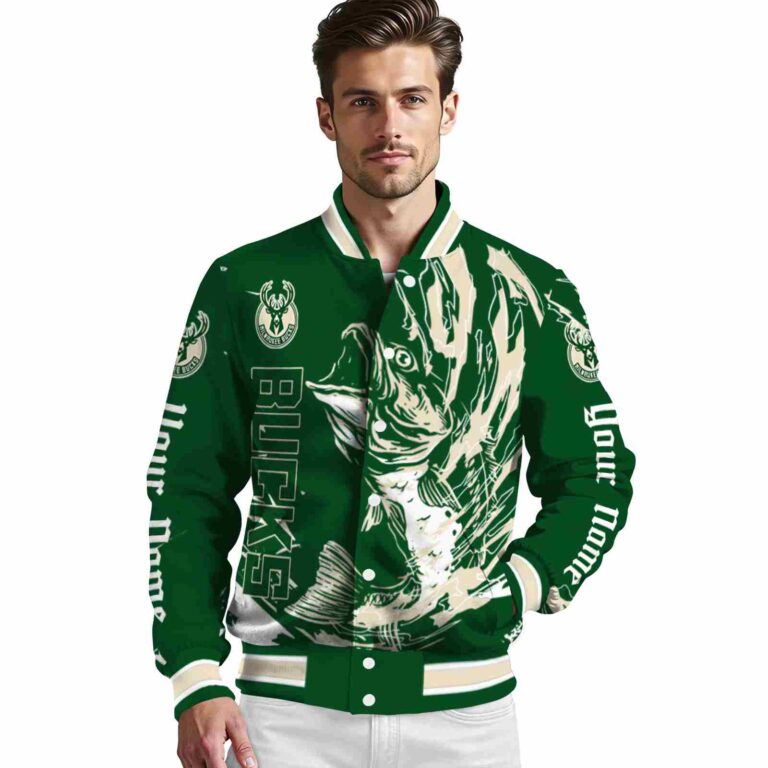 personalized milwaukee bucks fishing passion green white jacket high quality