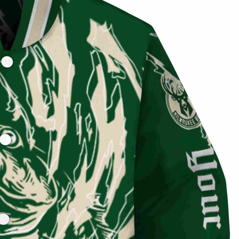 personalized milwaukee bucks fishing passion green white jacket premium grade