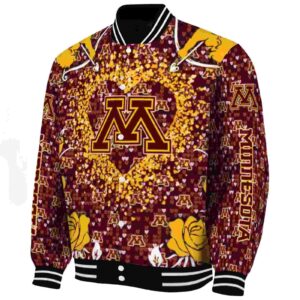 personalized minnesota golden gophers heart explosion maroon jacket best selling