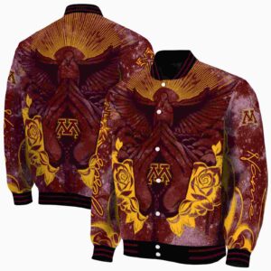 personalized minnesota golden gophers praying hands maroon jacket fashion forward