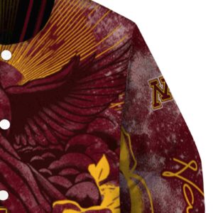 personalized minnesota golden gophers praying hands maroon jacket premium grade