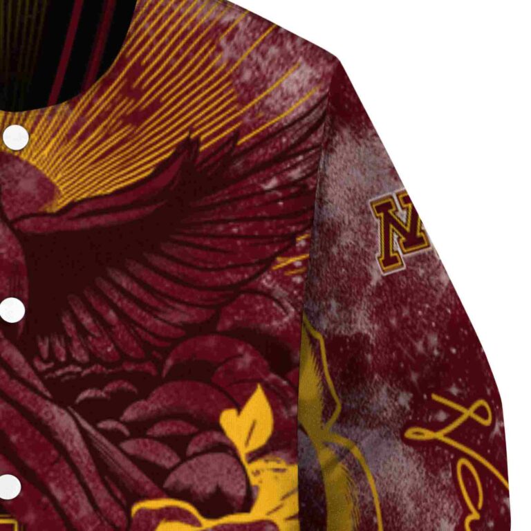 personalized minnesota golden gophers praying hands maroon jacket premium grade