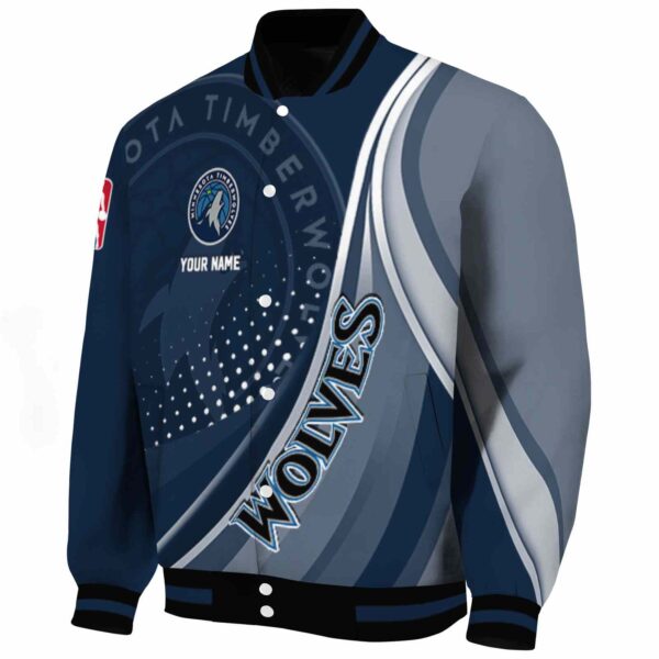 personalized minnesota timberwolves wave patterns midnight blue jacket best selling