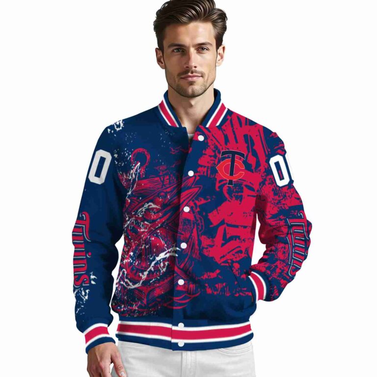 personalized minnesota twins fishing art navy jacket high quality