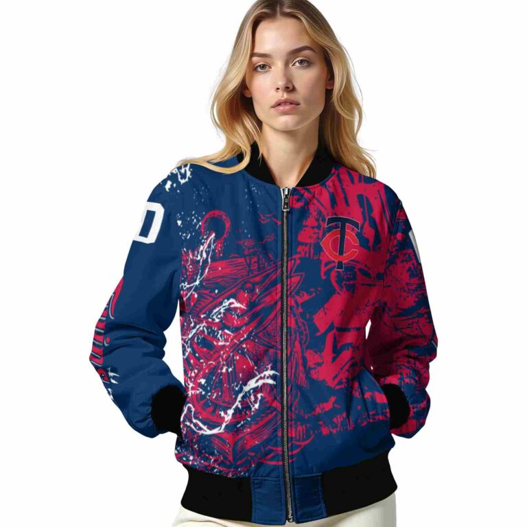 personalized minnesota twins fishing art navy jacket latest model
