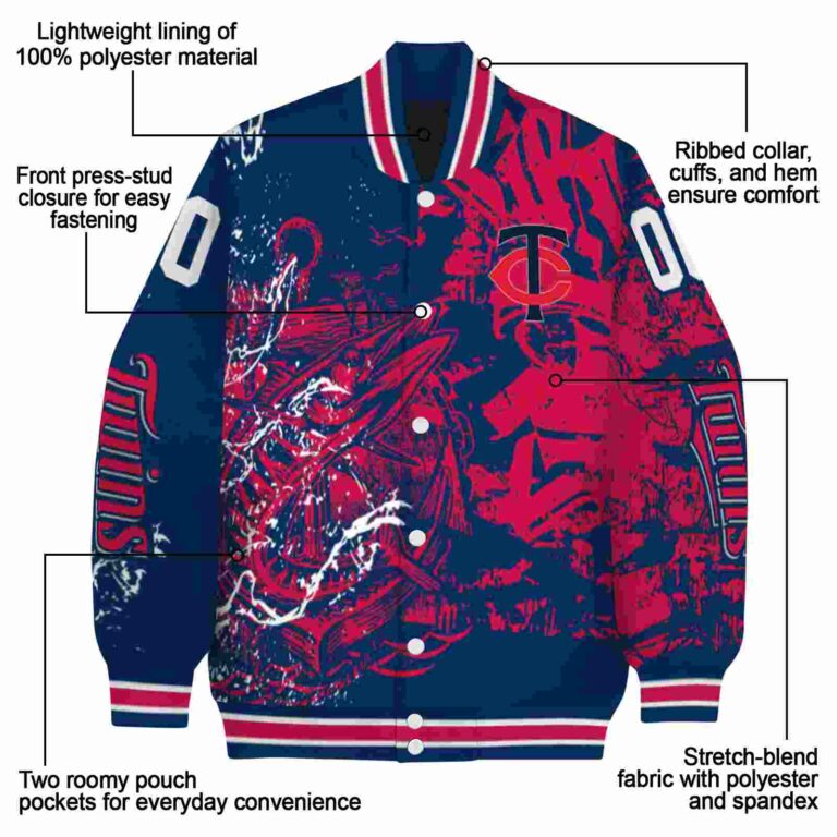 personalized minnesota twins fishing art navy jacket new arrival